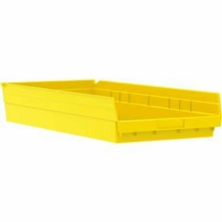 AKRO-MILS Nesting Storage Shelf Bin, Plastic, 30174, 11-1/8 in W in x 23-5/8 in D in x 4 in H, Yellow 30174YELLO